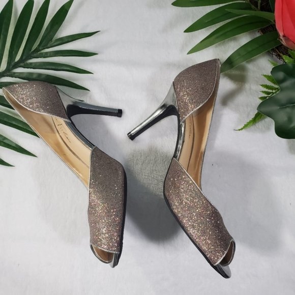$10 SHOE SALE! Closet Closing!Marc Fisher peeptoe sparkle heels size 10 - Picture 4 of 7